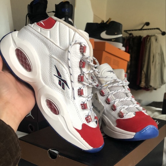 reebok question mid red toe